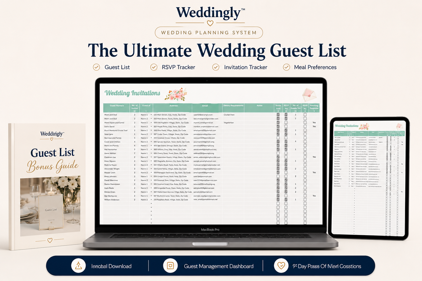 Wedding Guest List and RSVP Tracker Template