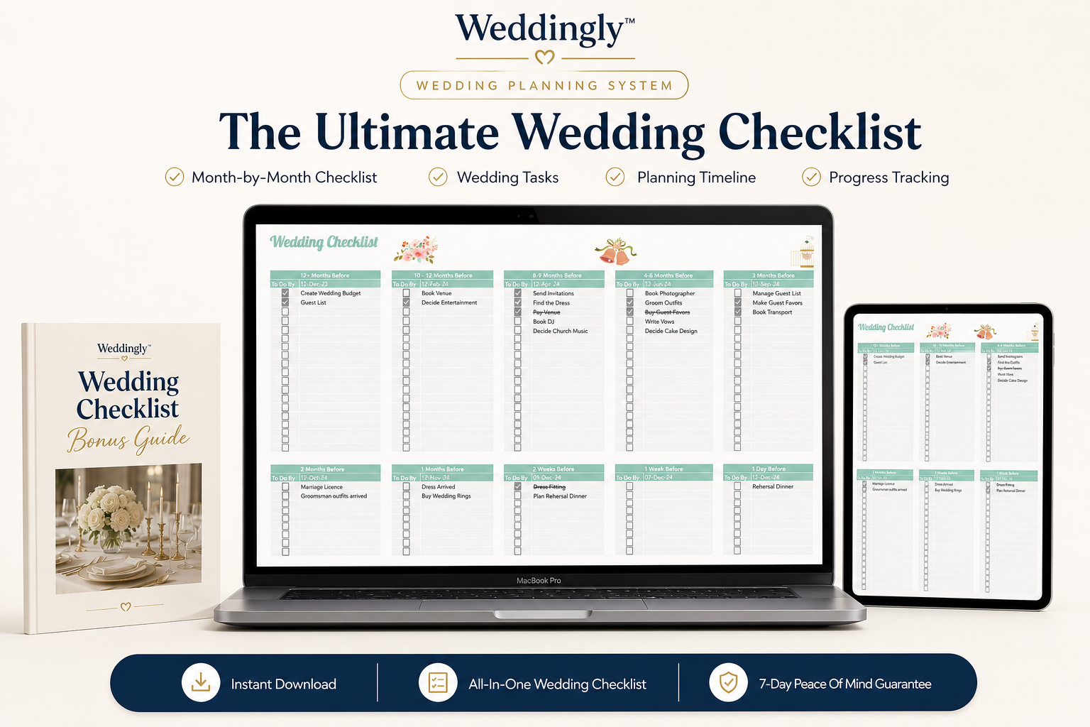 Wedding Checklist Template with Month by Month Planning