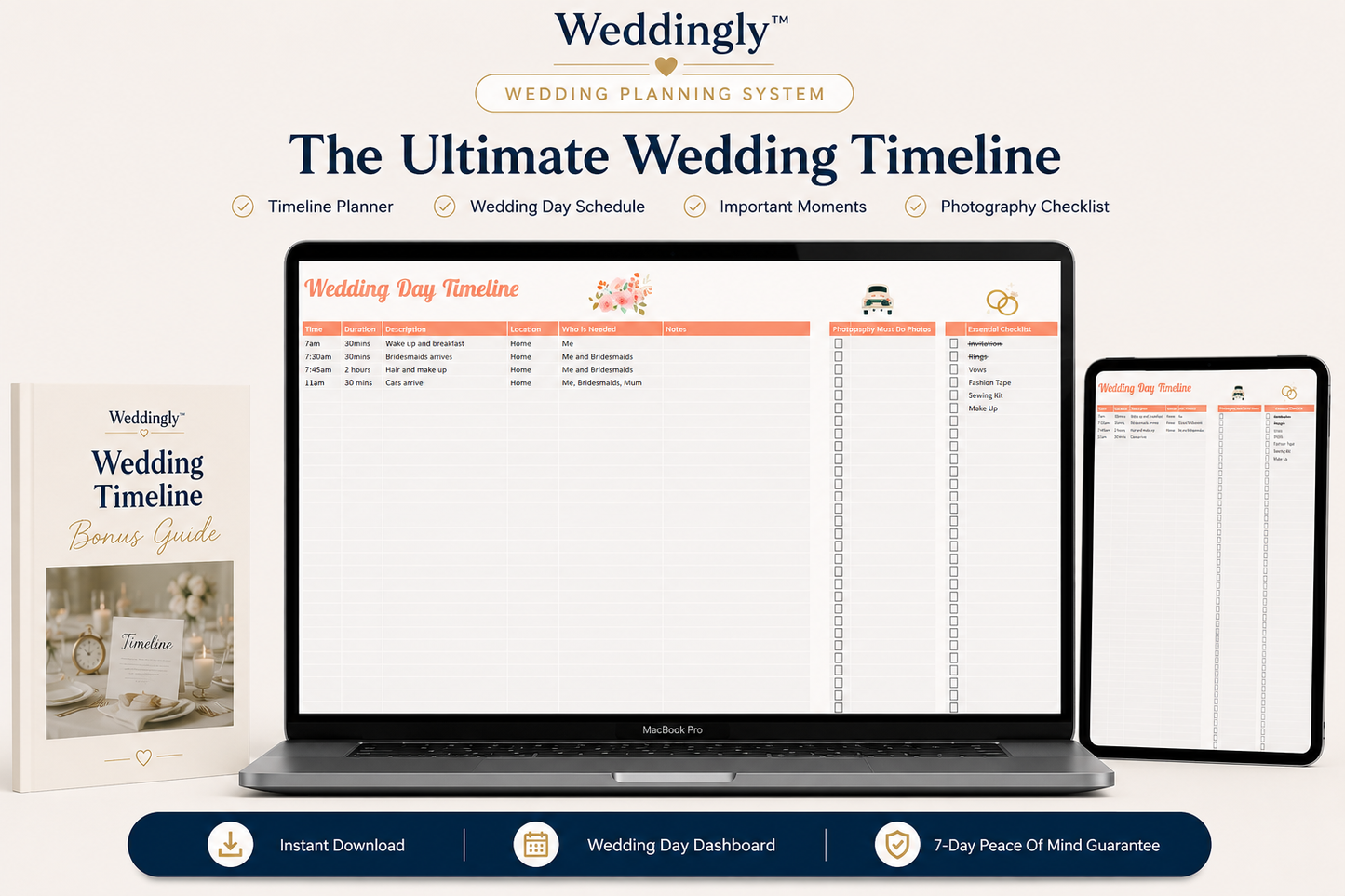 Wedding Day Timeline Planner Template