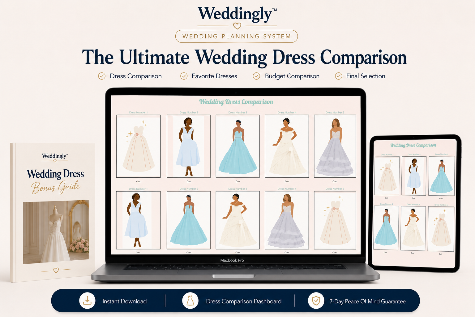 Wedding Dress Comparison Planner Template